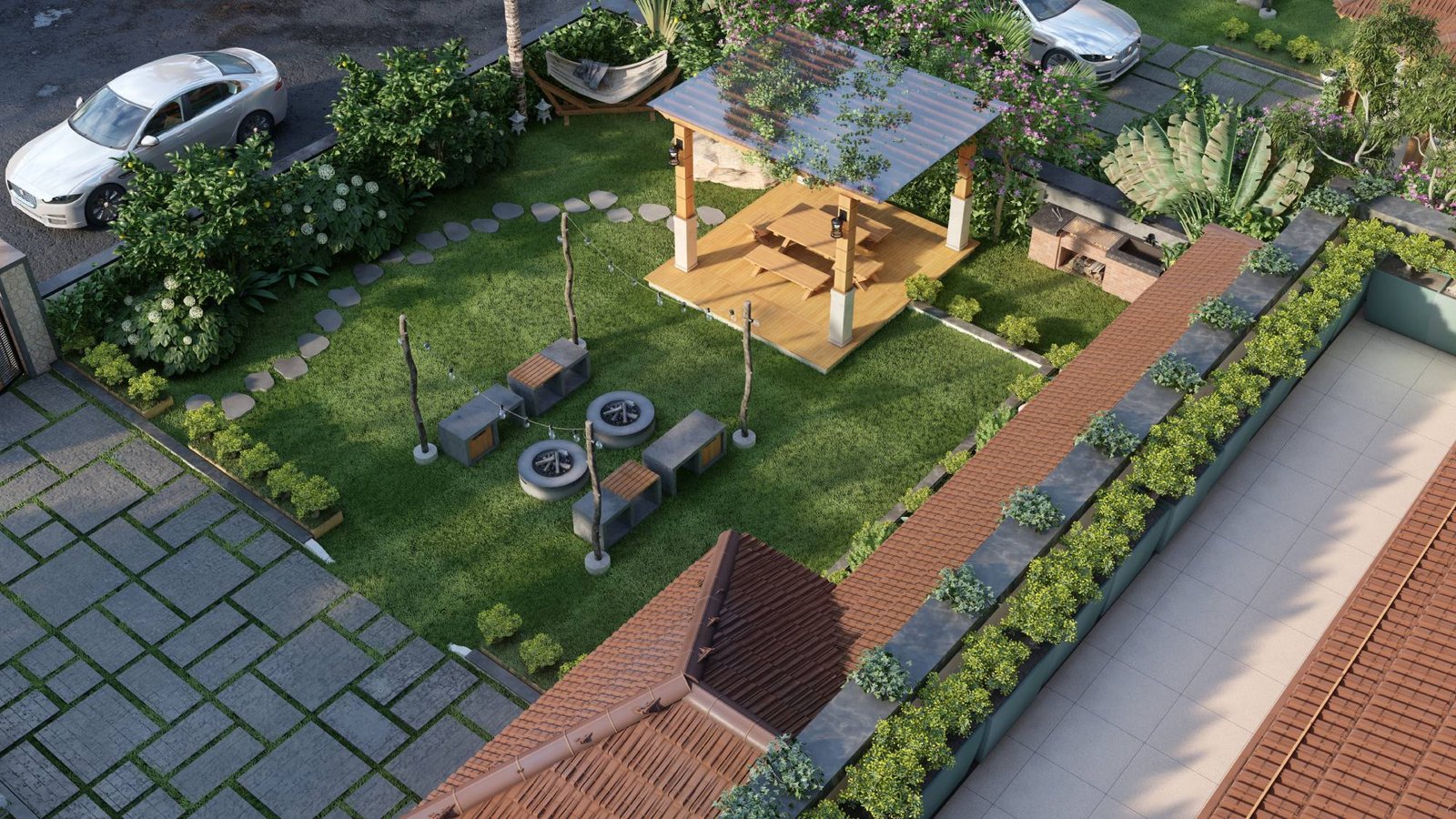 VILLA LAWN ISO VIEW